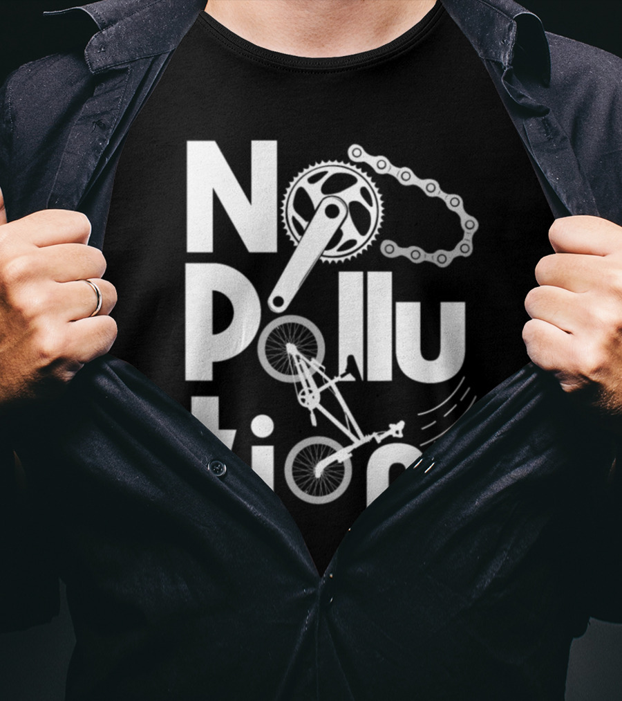 No Pollution Bicycle Gear Chain Eco-Friendly T-Shirt