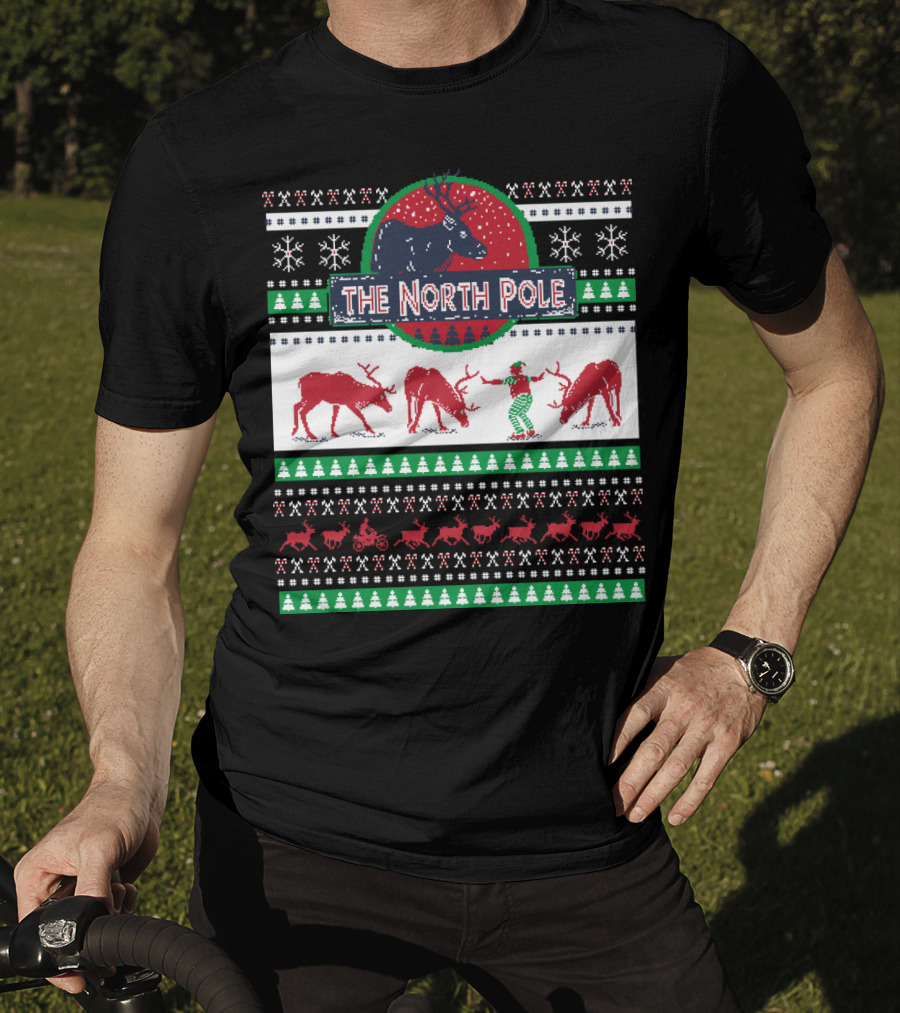The North Pole Reindeer Ugly Christmas T-Shirt