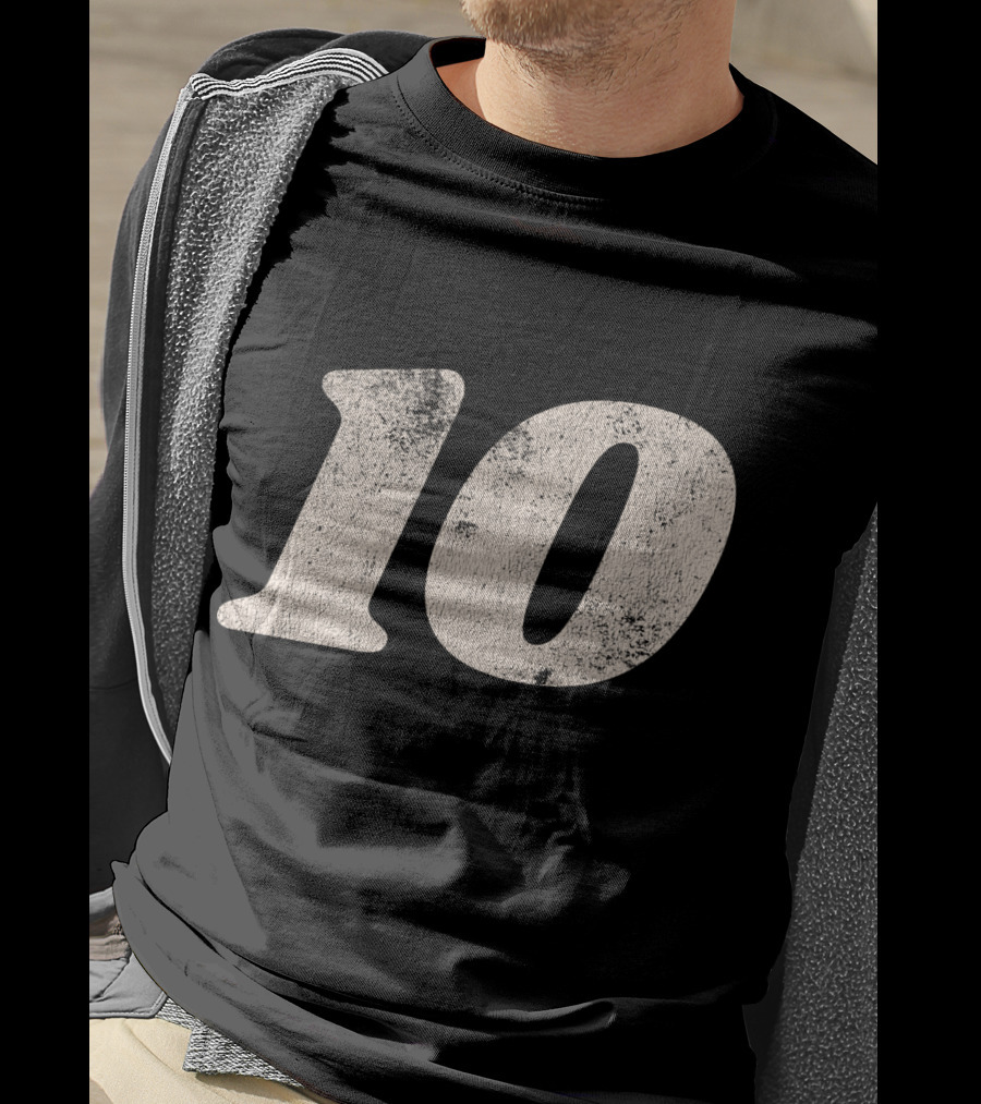Number Ten 10 Distressed Vintage Sports T-Shirt