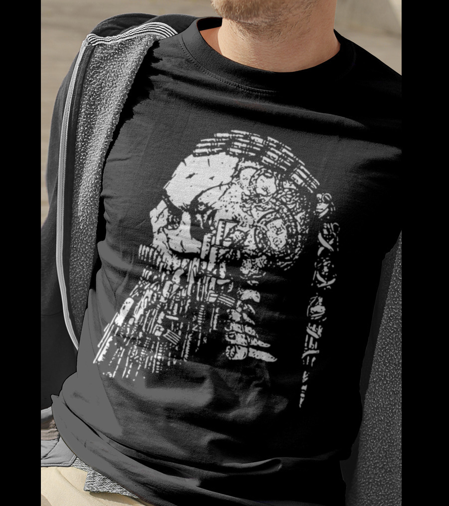 RAGNAR HEAD CAMOUFLAGE Viking Warrior Skull Art Cycling T-Shirt