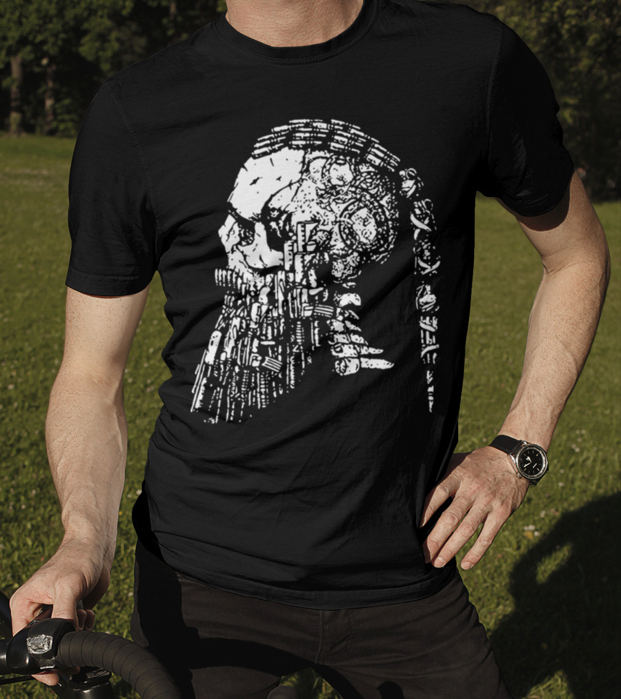 RAGNAR HEAD CAMOUFLAGE Viking Warrior Skull Art Cycling T-Shirt