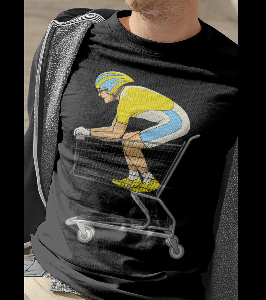 Retail Racer Cyclist In Shopping Cart T-Shirt