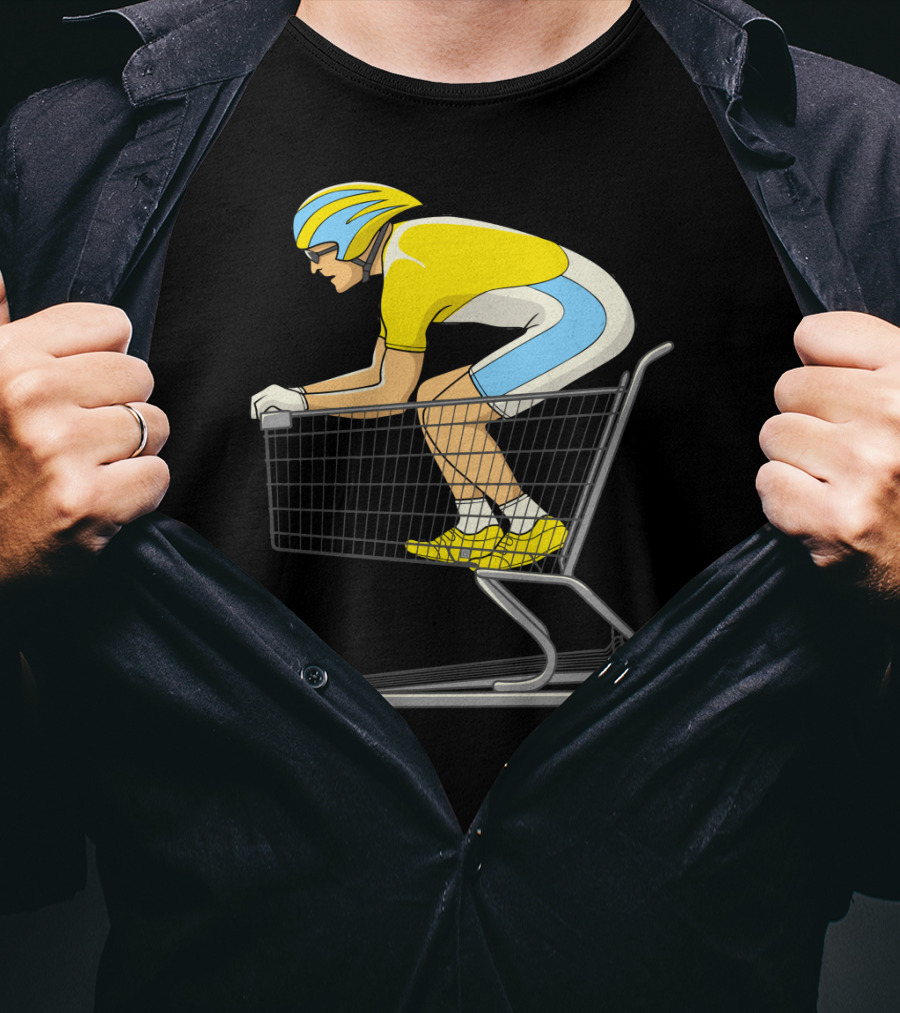 Retail Racer Cyclist In Shopping Cart T-Shirt