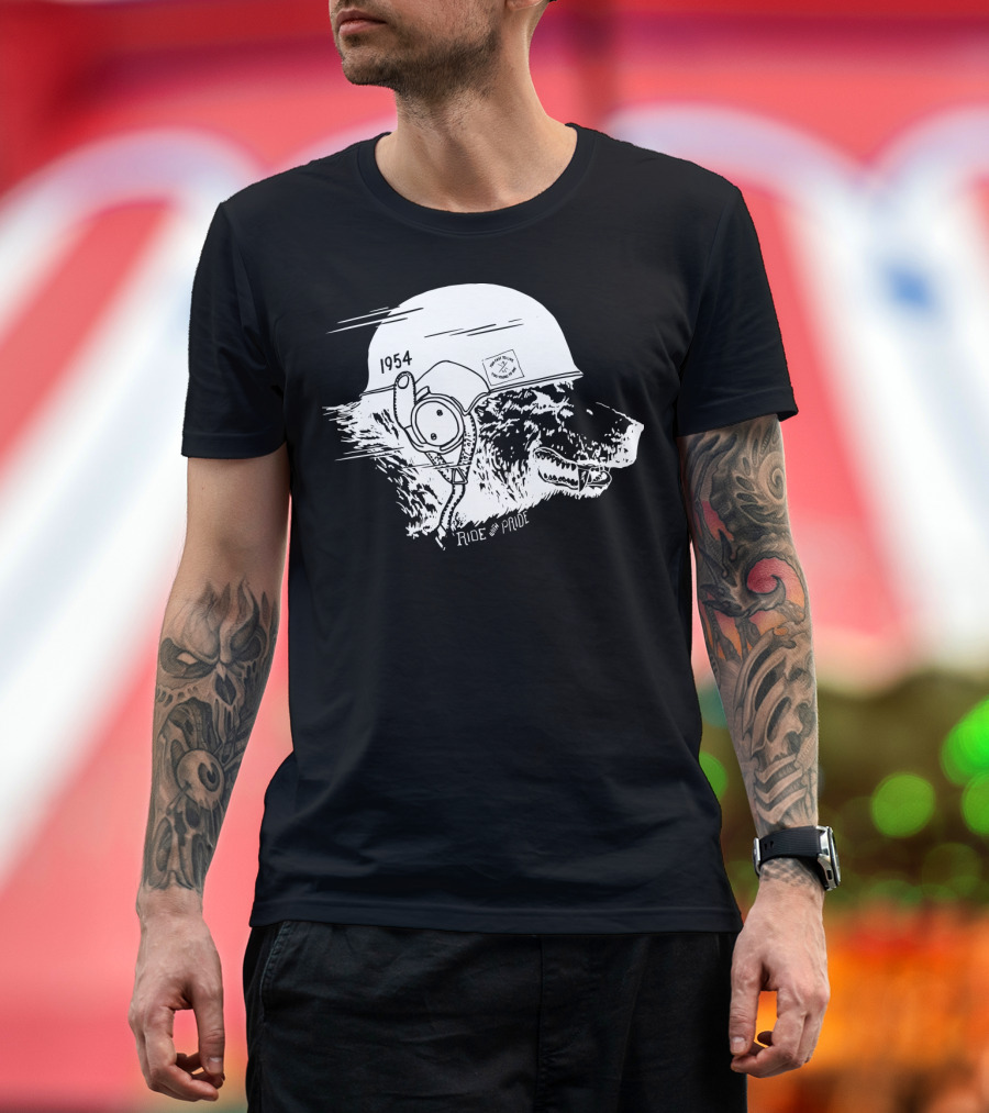 Ride with Pride 1954 Bear Motorcycle Helmet T-Shirt