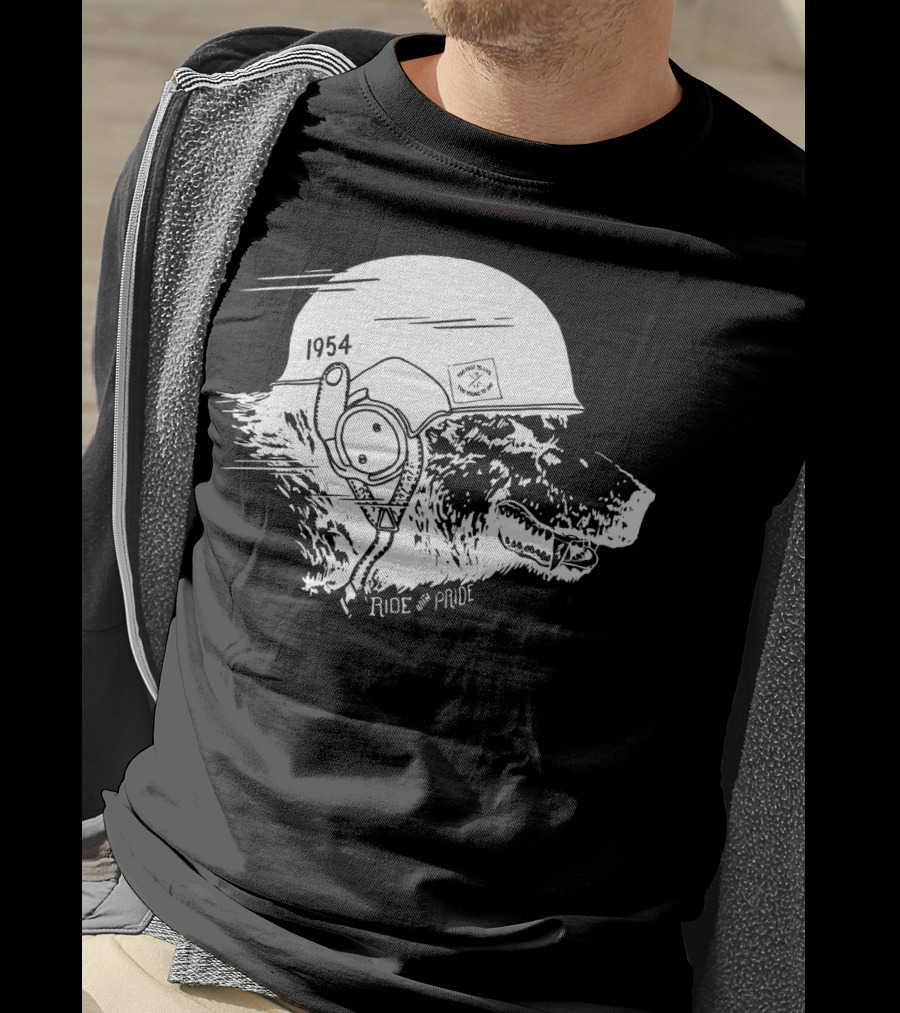 Ride With Pride 1954 Bear Motorcycle Helmet T-Shirt