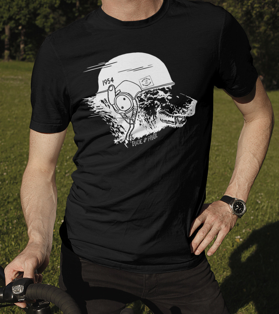 Ride With Pride 1954 Bear Motorcycle Helmet T-Shirt
