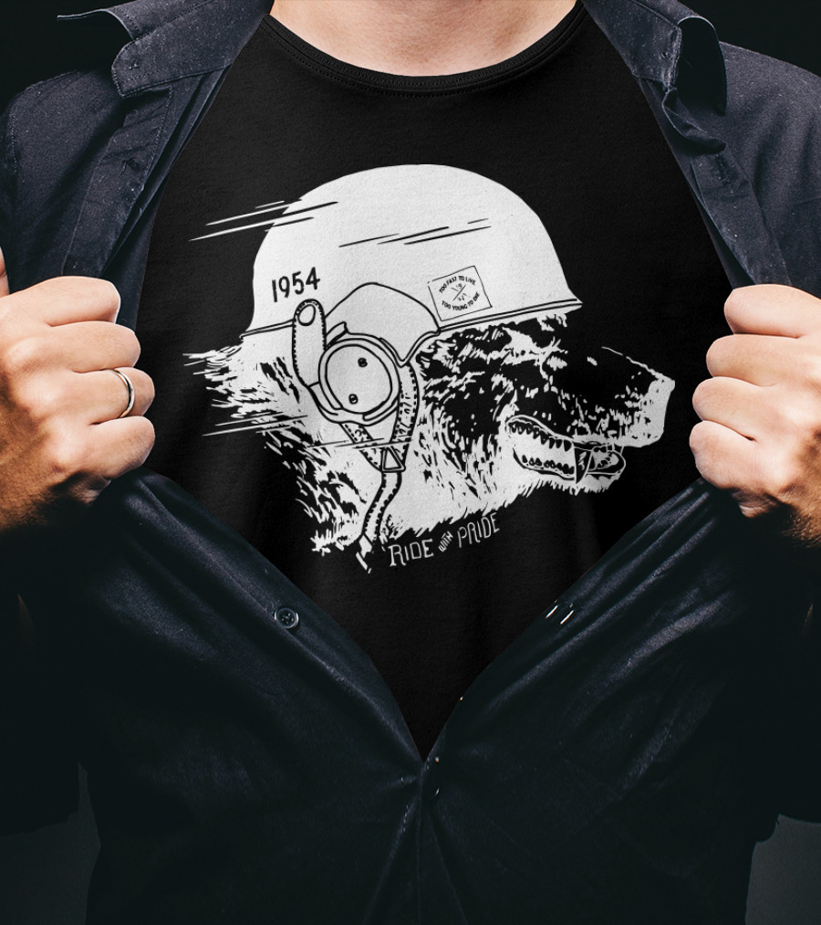 Ride With Pride 1954 Bear Motorcycle Helmet T-Shirt