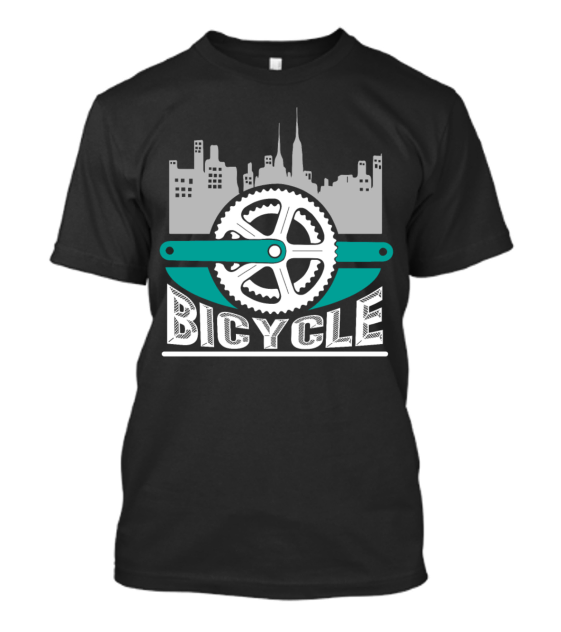 Skyline City Bicycle Chain Bike Idea T-Shirt