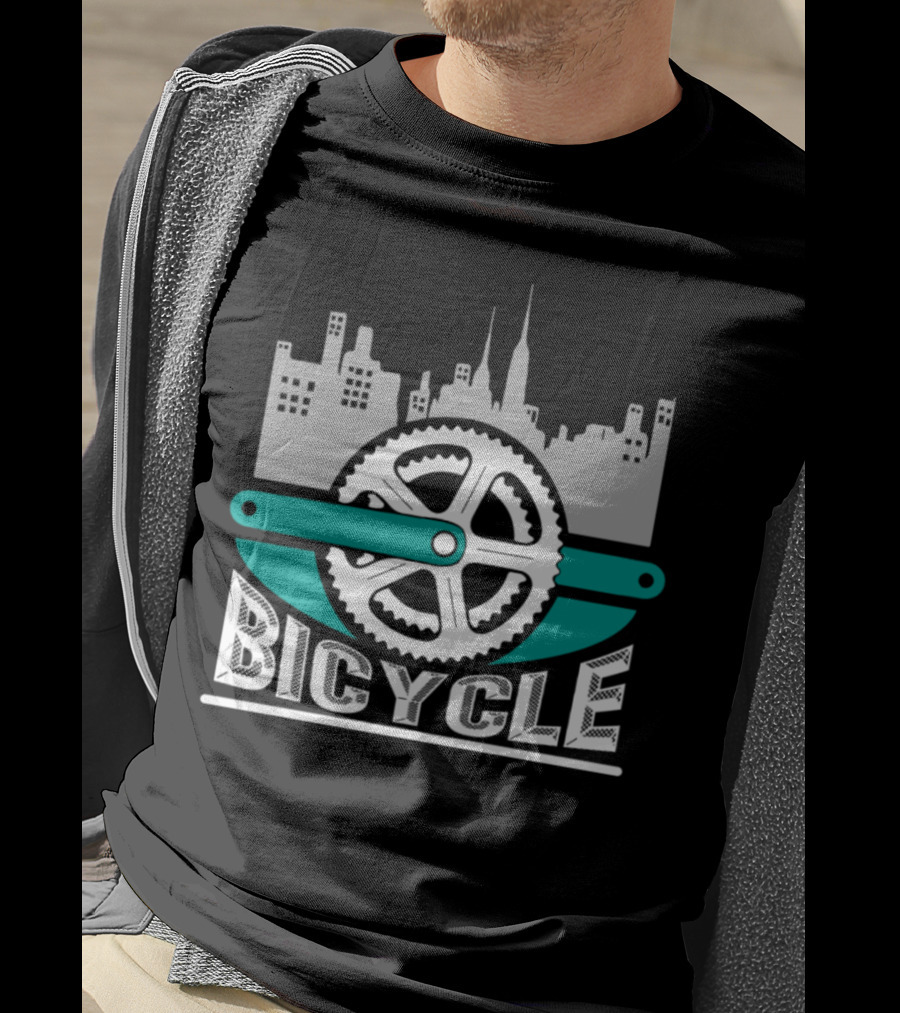 Skyline City Bicycle Chain Bike Idea T-Shirt