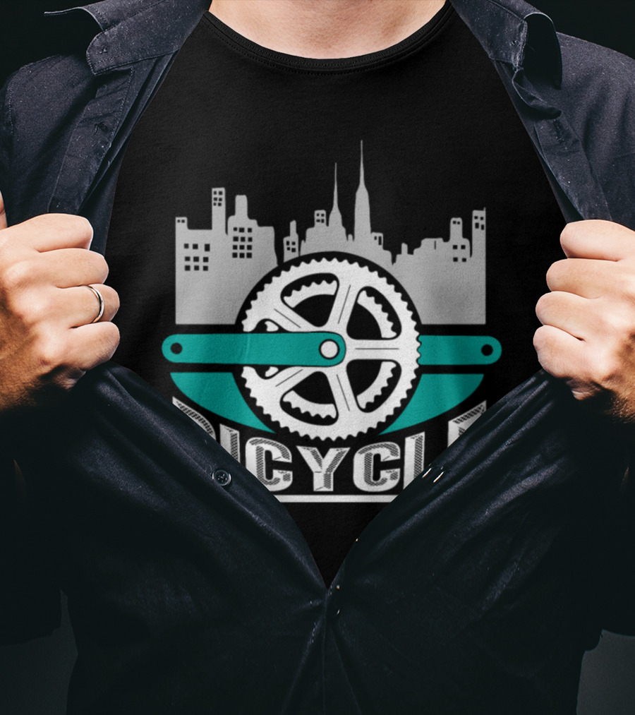 Skyline City Bicycle Chain Bike Idea T-Shirt