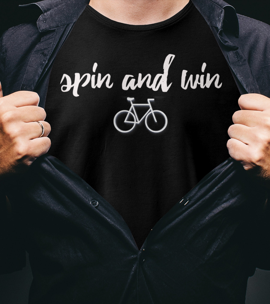 Spin And Win Cycling Bicycle Icon Workout T-Shirt