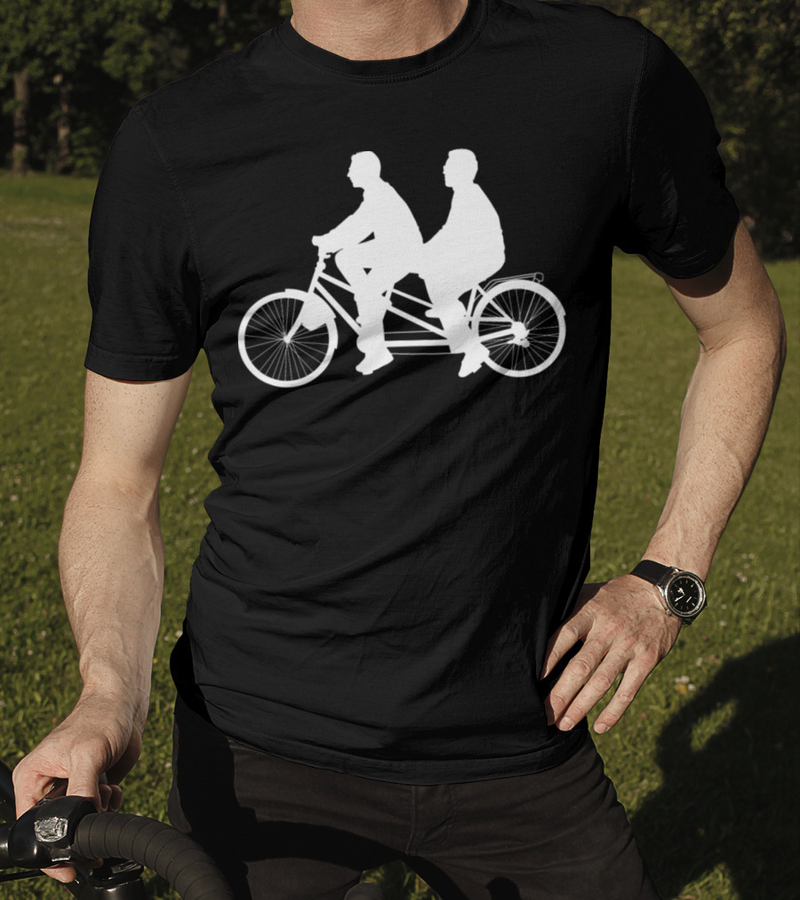 Tandem Bicycle Bike Cyclist Riding Together T-Shirt