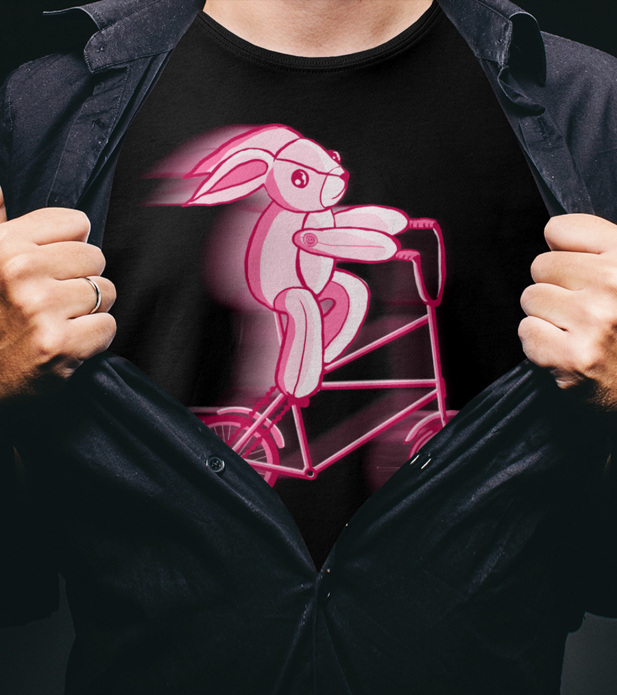 The Hare Riding Bicycle In Motion T-Shirt