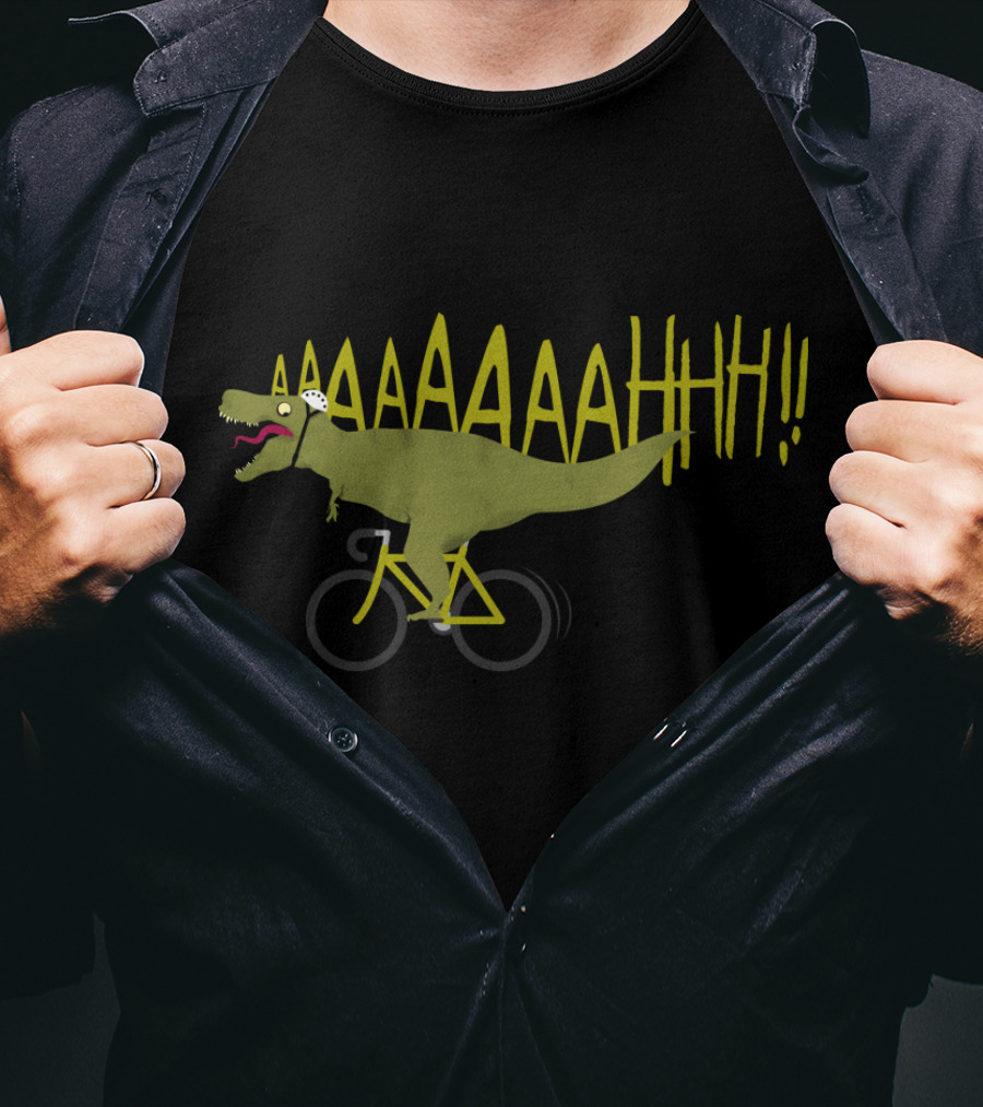 T-Rex Bicycle Scream AAHHH T-Shirt