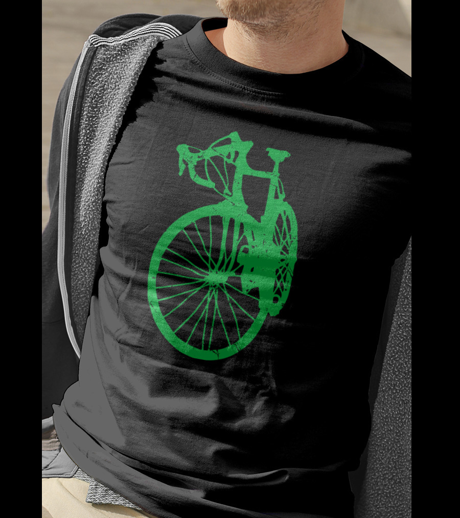 Vintage Rustic Racing Bike In Green T-Shirt