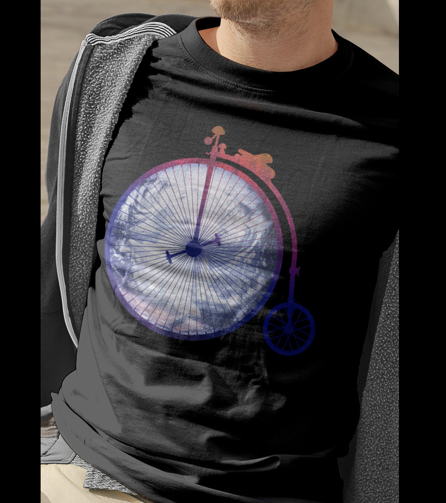 Vintage World Bicycle Traveler Earth Penny-Farthing T-Shirt