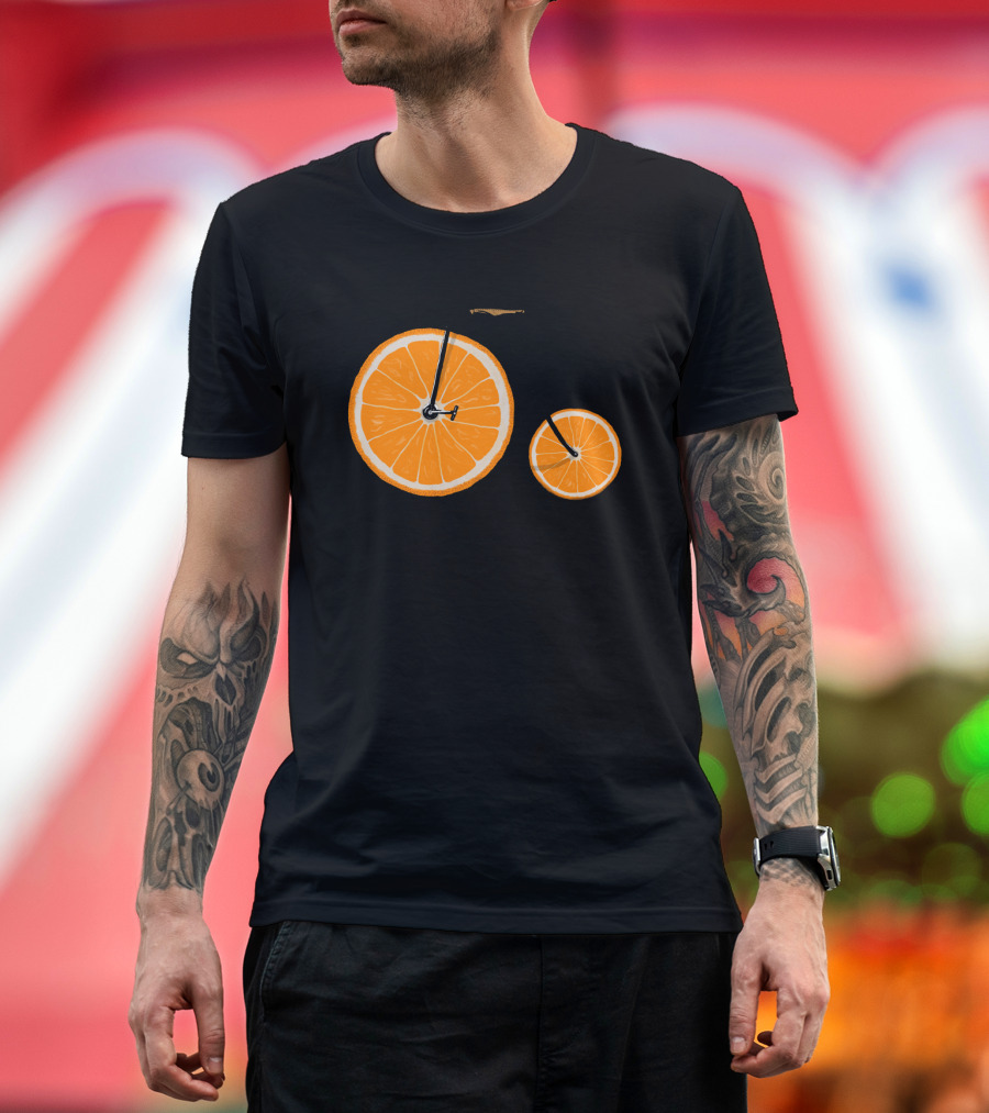 Orange Slice Bicycle Vitamin Concept T-Shirt