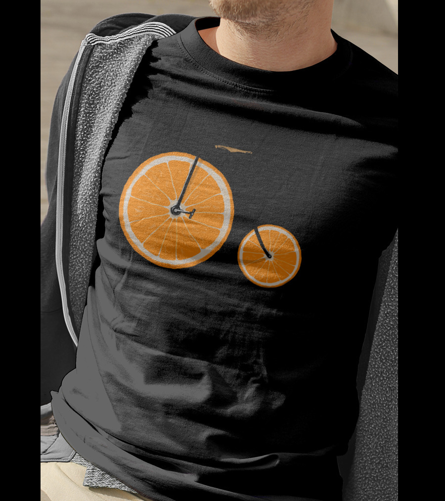 Orange Slice Bicycle Vitamin Concept T-Shirt