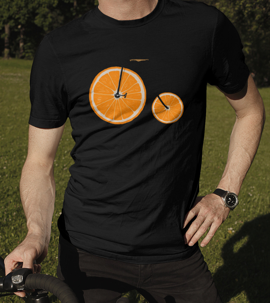 Orange Slice Bicycle Vitamin Concept T-Shirt