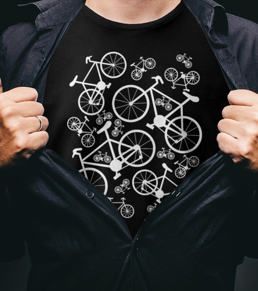 White Bicycles Big And Small T-Shirt