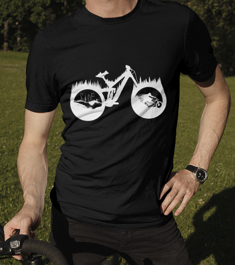 Ride White Trek Bicycle Adventure T-Shirt