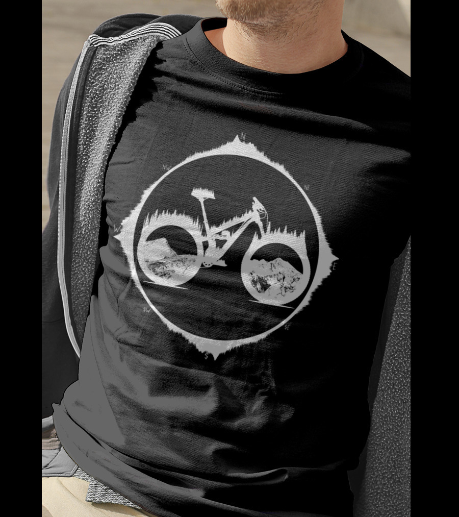 Yety Enduro Mountain Bike Compass And Mountains T-Shirt