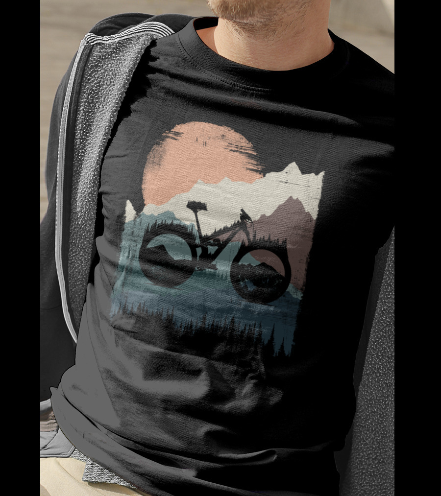 Yeti Enduro Bike Adventure Sunset Mountain T-Shirt