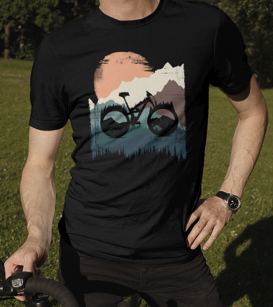 Yeti Enduro Bike Adventure Sunset Mountain T-Shirt