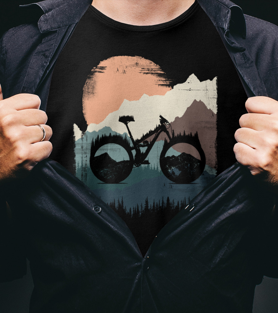 Yeti Enduro Bike Adventure Sunset Mountain T-Shirt