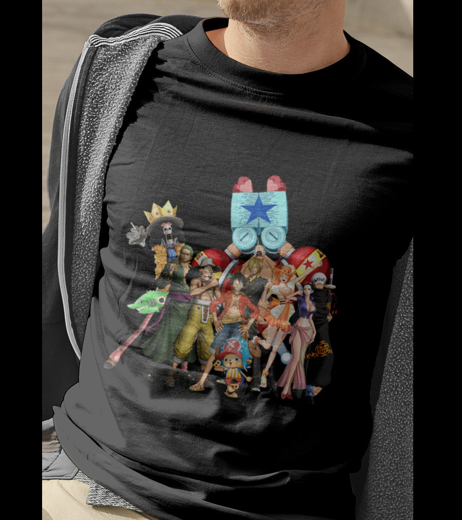 One Piece Main Characters Iconic Straw Hat Pirates Ensemble T-Shirt