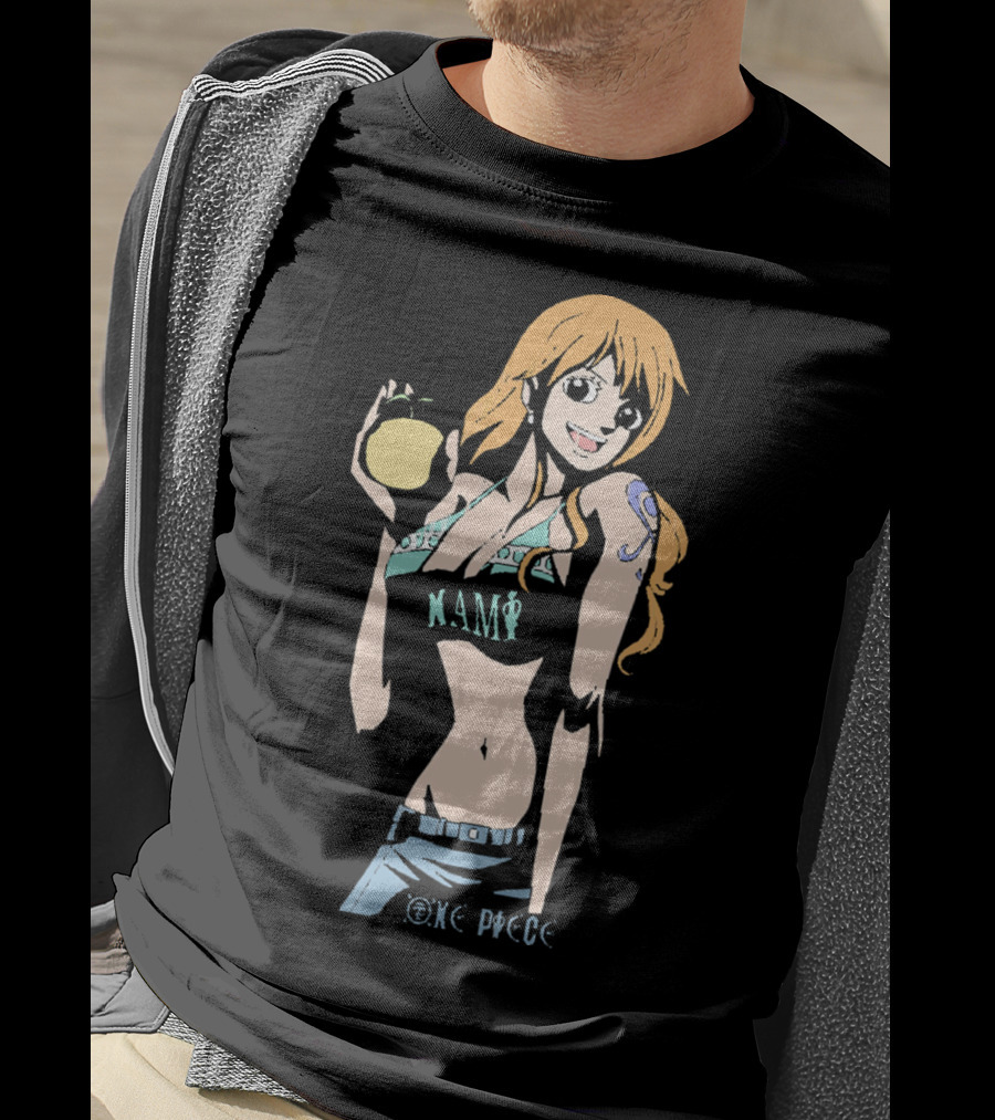 One Piece Nami Holding Fruit Anime Character T-Shirt