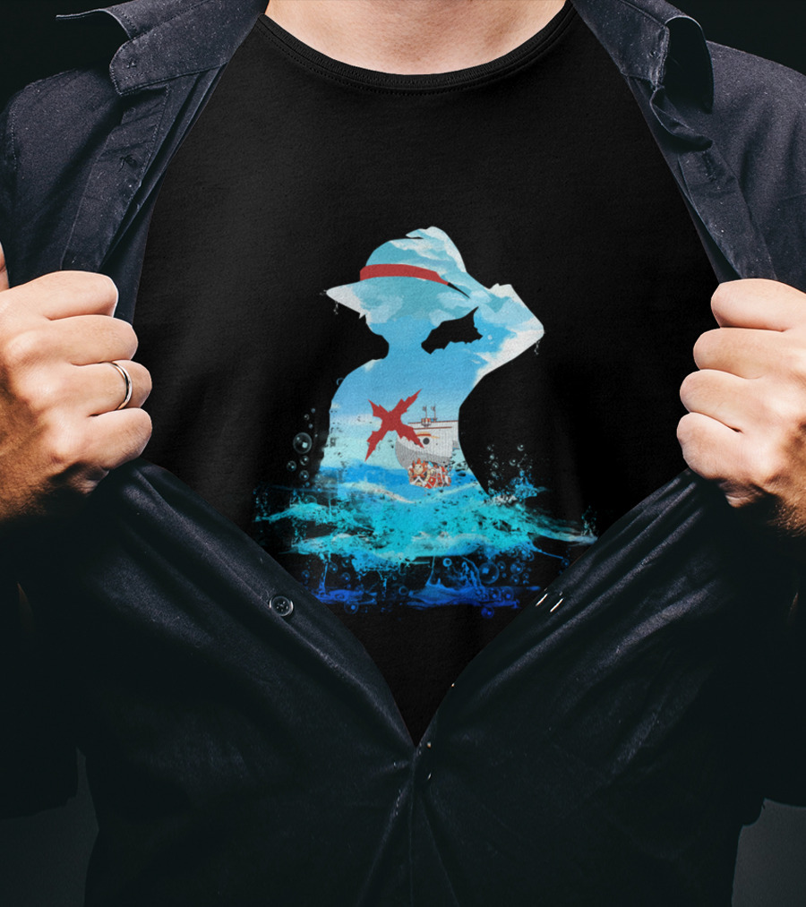 One Piece Strawhat Pirate Ship Adventure On Sea T-Shirt