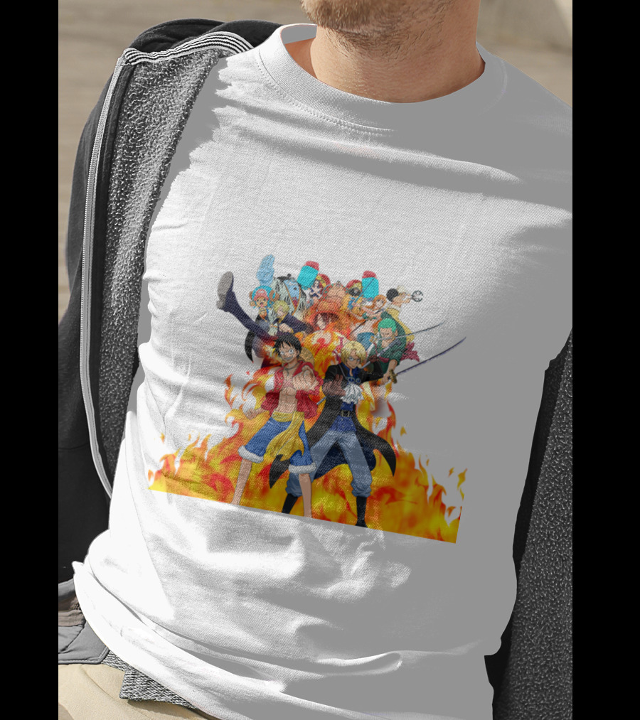 One Piece Pirate Crew In Flames T-Shirt