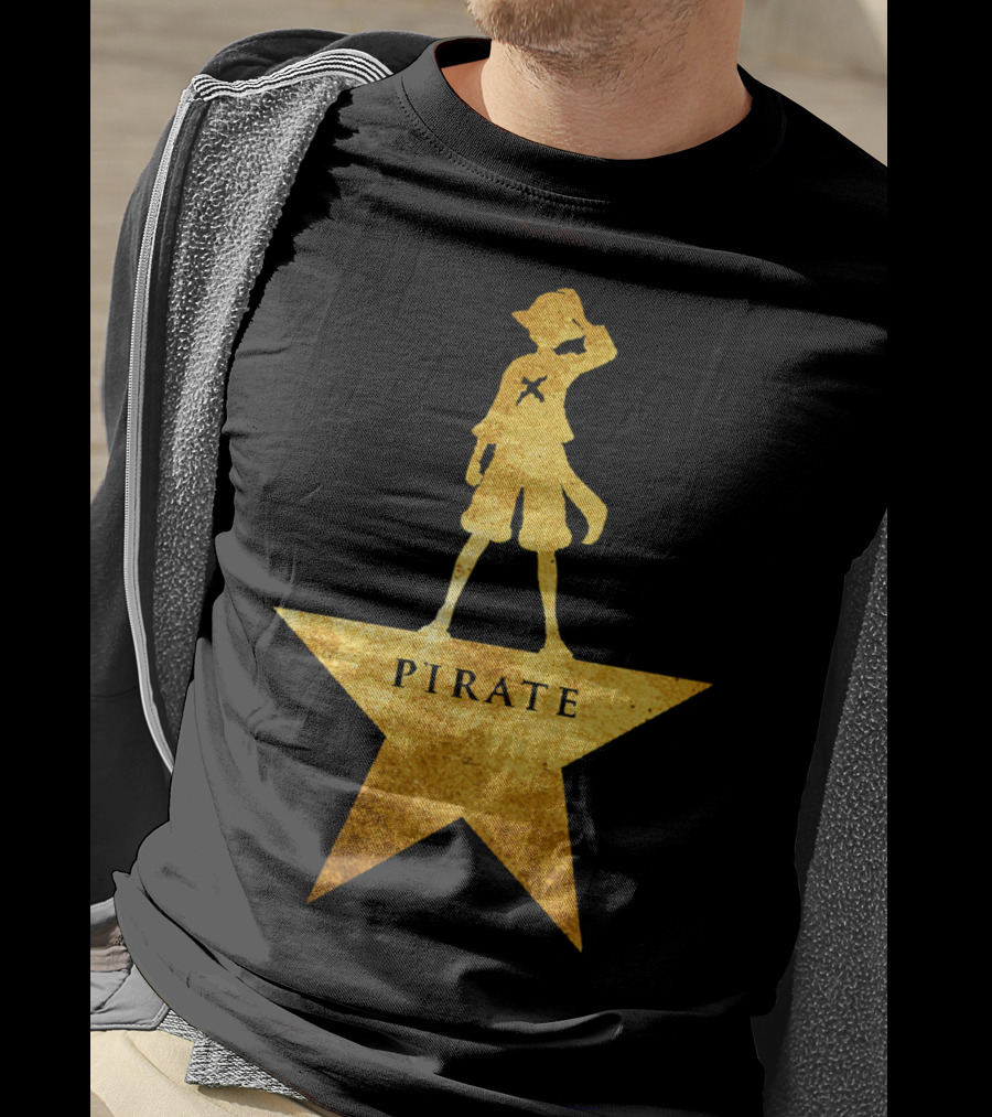 Pirate Star Gold Silhouette One Piece Luffy T-Shirt