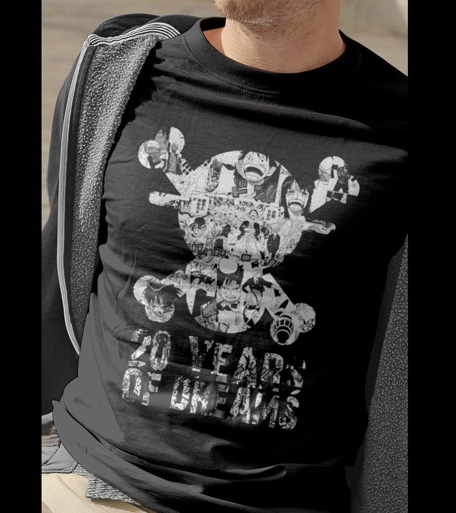 One Piece 20 Years Of Dreams Manga Collage Jolly Roger T-Shirt