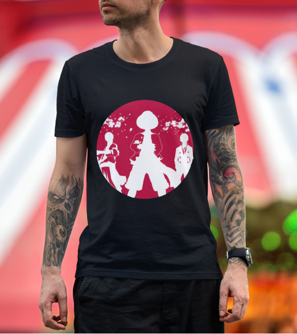 Premium T-Shirt: Samurai Champloo Japan Piece Cherry Blossoms Silhouette Scene T-Shirt Samurai Champloo Japan Piece Cherry Blossoms Silhouette Scene T-Shirt