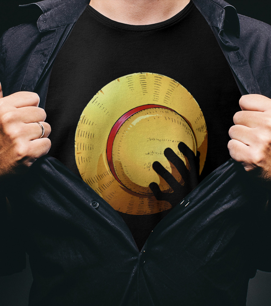 KEEP THE HAT Straw Hat Hand T-Shirt