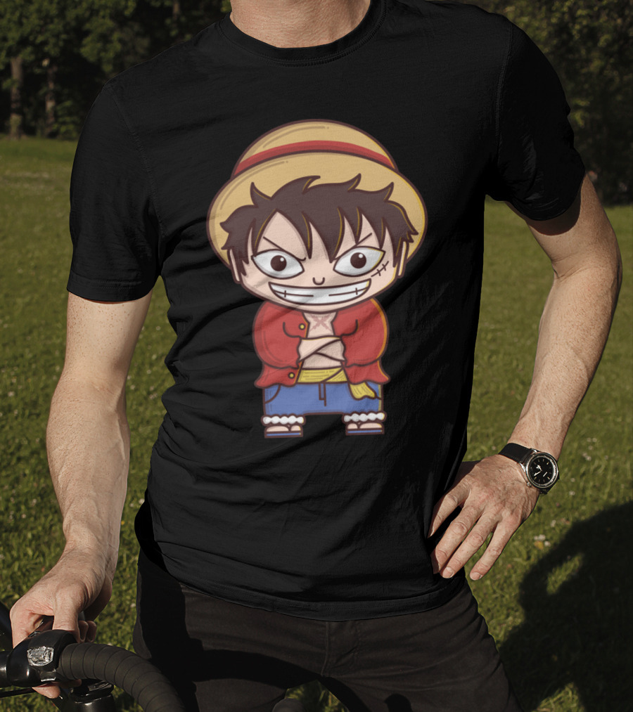 Luffy Si Topi Jerami Straw Hat Pirate Anime Character T-Shirt