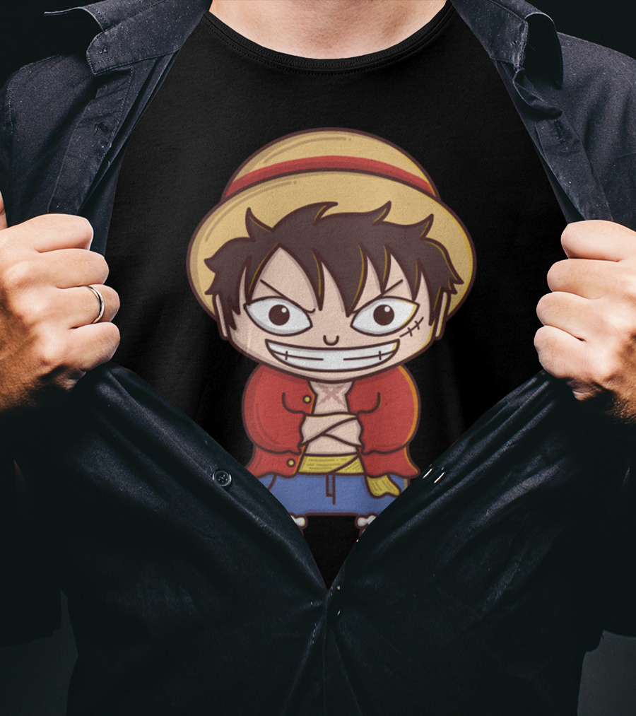 Luffy Si Topi Jerami Straw Hat Pirate Anime Character T-Shirt