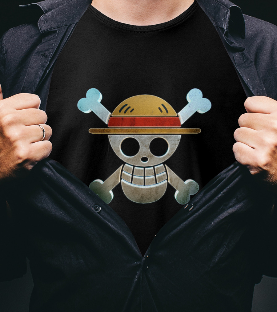 Mokey D Luffy Jolly Roger Straw Hat Pirate T-Shirt
