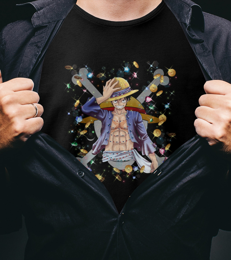Iwara No Luffy Pirate King Sparkling Treasure Adventure T-Shirt