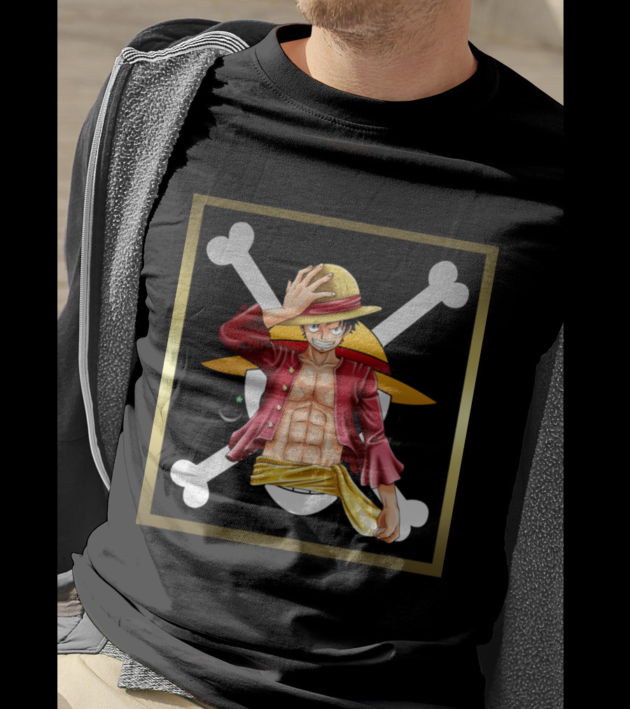 One Piece Luffy Pirate Straw Hat Jolly Roger T-Shirt