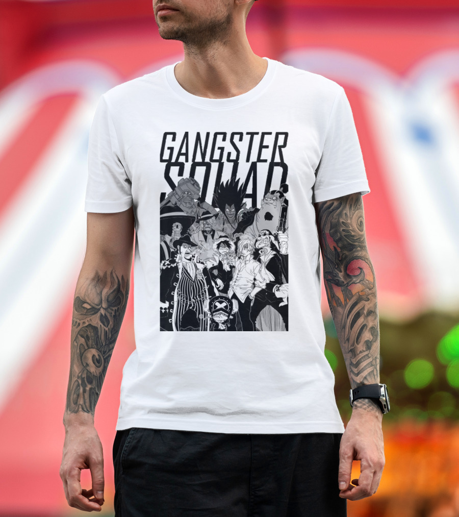 Gangster Squad One Piece Anime Characters Collaboration T-Shirt