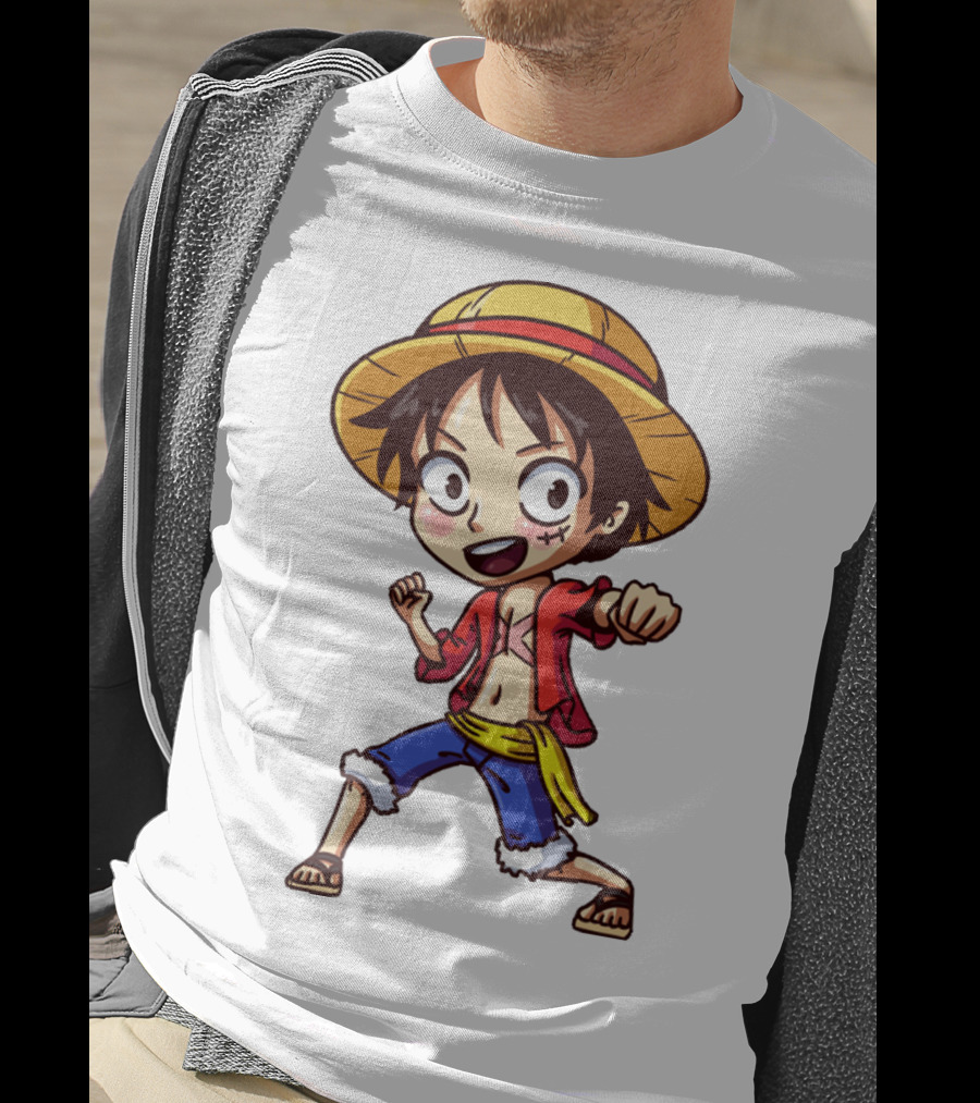 Luffy Chibi One Piece Straw Hat Pirate Anime Character T-Shirt