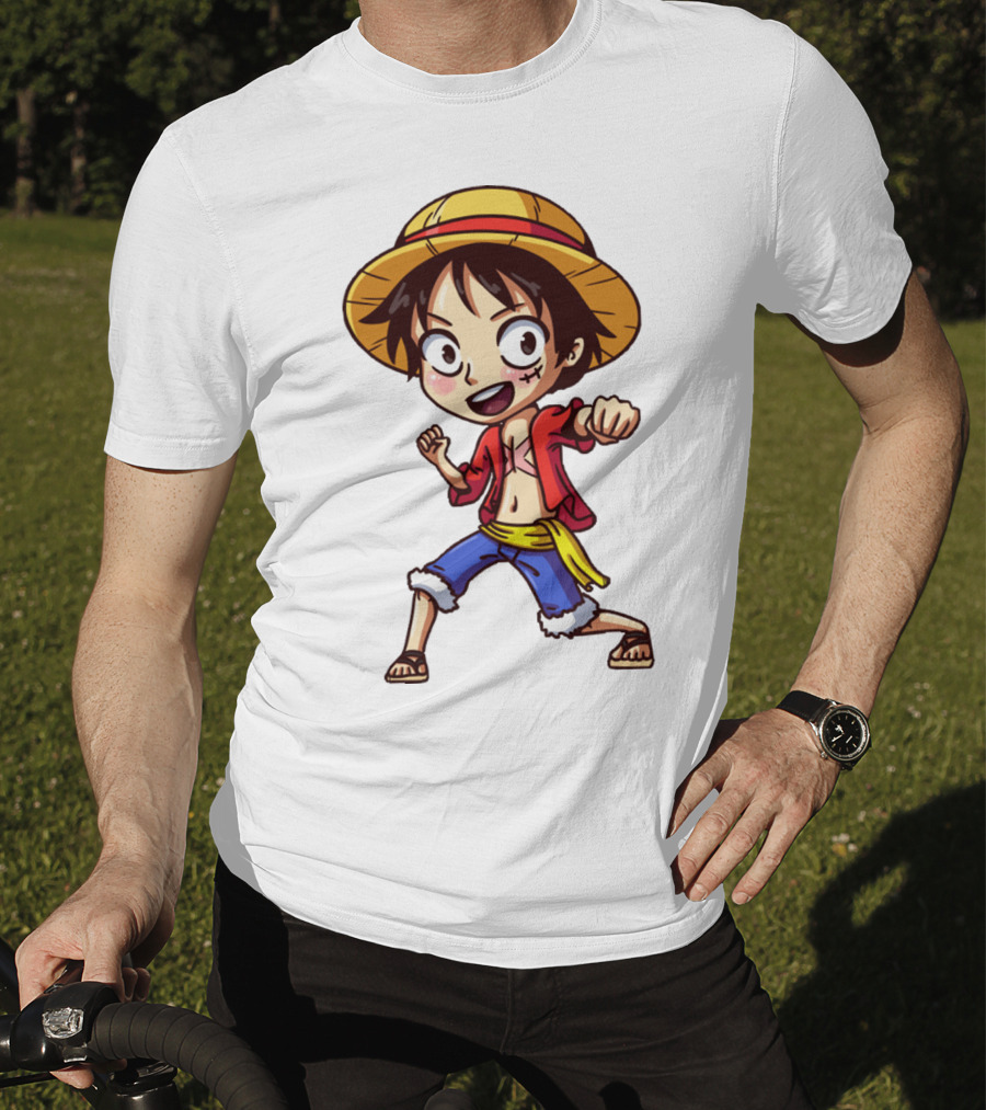 Luffy Chibi One Piece Straw Hat Pirate Anime Character T-Shirt