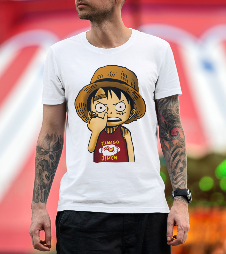 Luffy Childhood Tamago Jiken Iconic Straw Hat Young Luffy T-Shirt