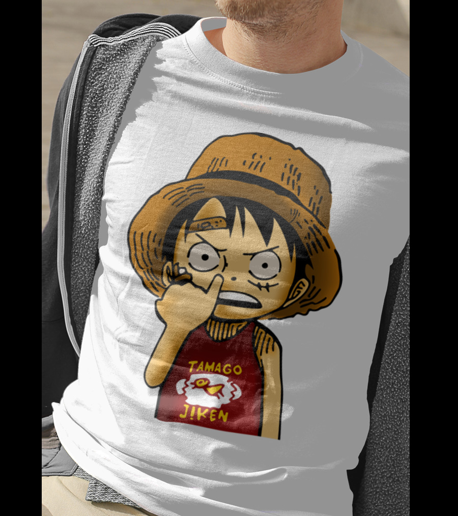 Luffy Childhood Tamago Jiken Iconic Straw Hat Young Luffy T-Shirt
