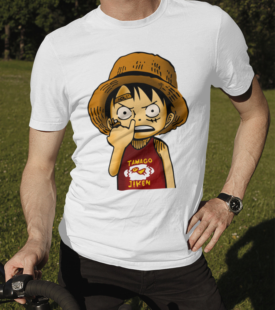 Luffy Childhood Tamago Jiken Iconic Straw Hat Young Luffy T-Shirt
