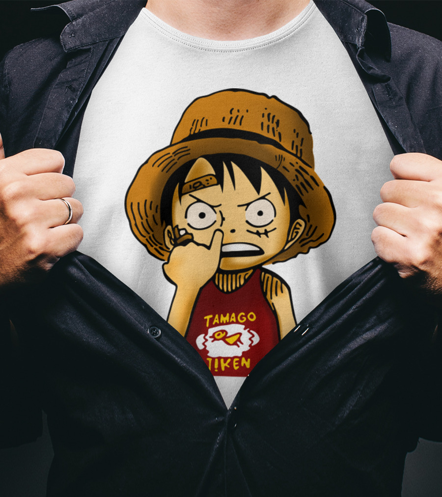 Luffy Childhood Tamago Jiken Iconic Straw Hat Young Luffy T-Shirt