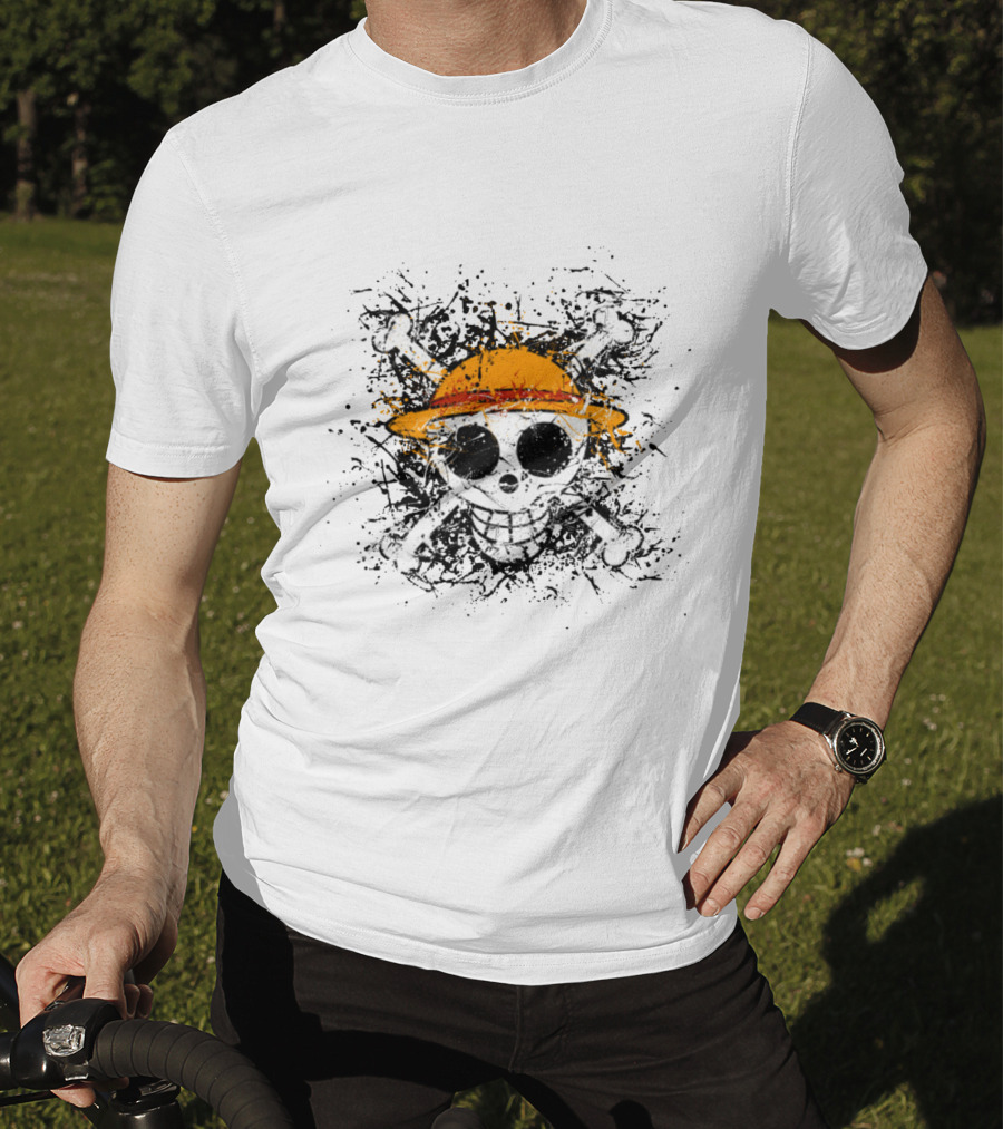One Piece Iwara Skull Symbol With Straw Hat T-Shirt